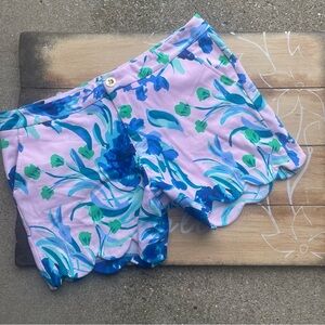 Lilly Pulitzer Pink Flower Print Buttercup Knit Shorts Size 10